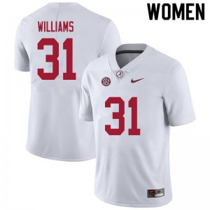 NCAA Women's Alabama Crimson Tide #31 Shatarius Williams Stitched College 2020 Nike Authentic White Football Jersey SM17Z42SW